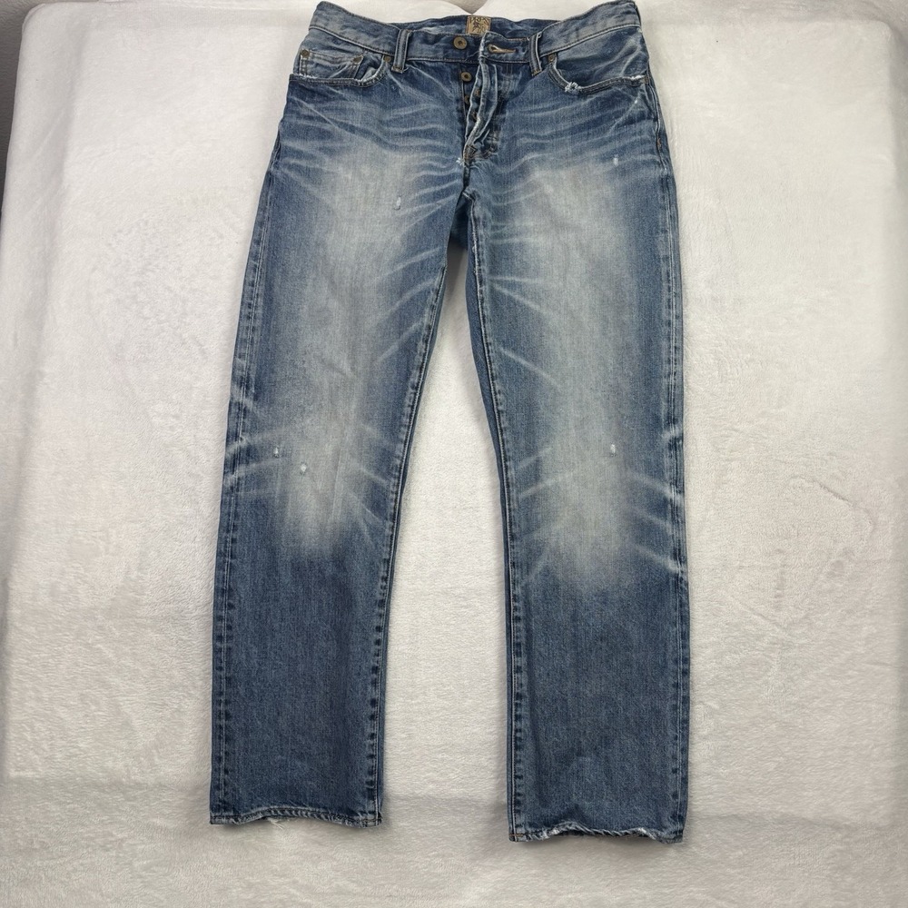 PRPS Button Fly Denim Blue Jeans Tapered Men's Waist 32" x 31" Inseam